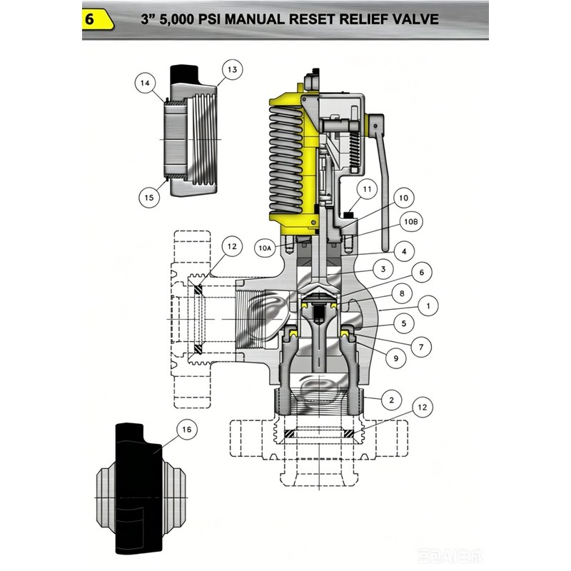 3" 5000 PSI Ручной Reset Relief Клапан Parts & Repair Kits – OTECO Replacement Components