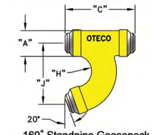 Гусак стояковый 160°/180° | Standpipe Gooseneck (GSNK) — манифольдные фитинги